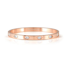 Load image into Gallery viewer, PRETTY BANGLES 029516/7/8/043 ROSE GOLD WITH WHITE CZ
