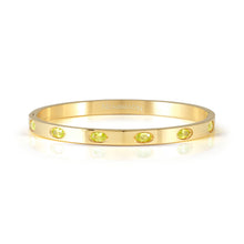 Load image into Gallery viewer, PRETTY BANGLES 029516/7/8/046 GOLD WITH GREEN CZ

