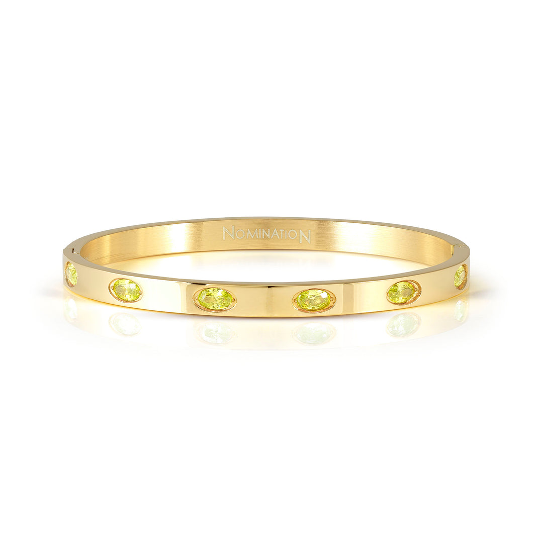PRETTY BANGLES 029516/7/8/046 GOLD WITH GREEN CZ