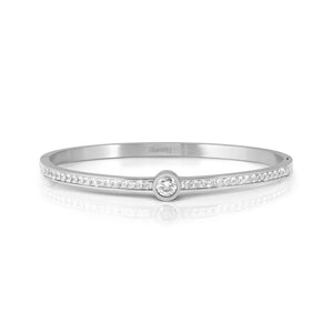 PRETTY BANGLES 029519/20/21/001 STAINLESS STEEL WITH WHITE CZ