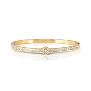 PRETTY BANGLES 029519/20/21/020 GOLD WITH WHITE CZ
