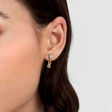 Load image into Gallery viewer, PRINCIPESSINA EARRINGS 029603/024 ROSE GOLD INIFINITY WITH CZ HEARTS
