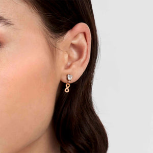 PRINCIPESSINA EARRINGS 029603/024 ROSE GOLD INIFINITY WITH CZ HEARTS