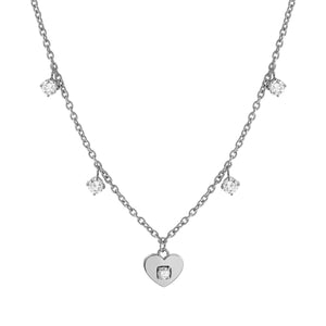 MYSOPHIE NECKLACE 029901/022 HEART & CZ PENDANTS