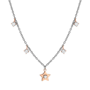 MYSOPHIE NECKLACE 029905/023 ROSE GOLD STAR & CZ PENDANTS