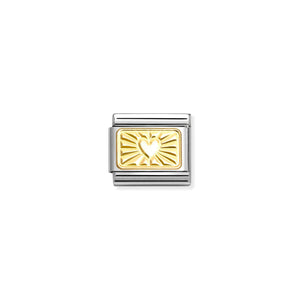 COMPOSABLE CLASSIC LINK 030121/58 HEART WITH ETCHED PLATE IN GOLD