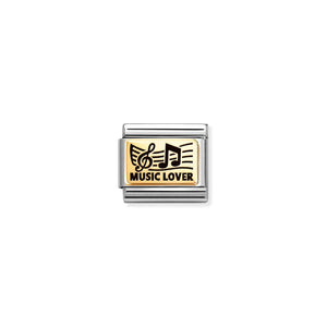 COMPOSABLE CLASSIC LINK 030166/45 MUSIC LOVER IN 18K GOLD AND ENAMEL