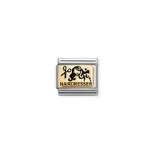 Load image into Gallery viewer, COMPOSABLE CLASSIC LINK 030166/53 HAIRDRESSER FEMALE IN 18K GOLD AND ENAMEL
