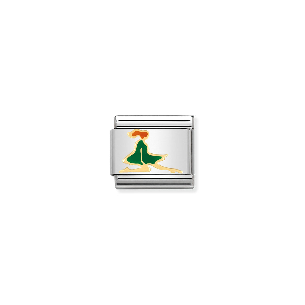 COMPOSABLE CLASSIC LINK 030250/12 IRISH DANCER IN 18K GOLD AND ENAMEL