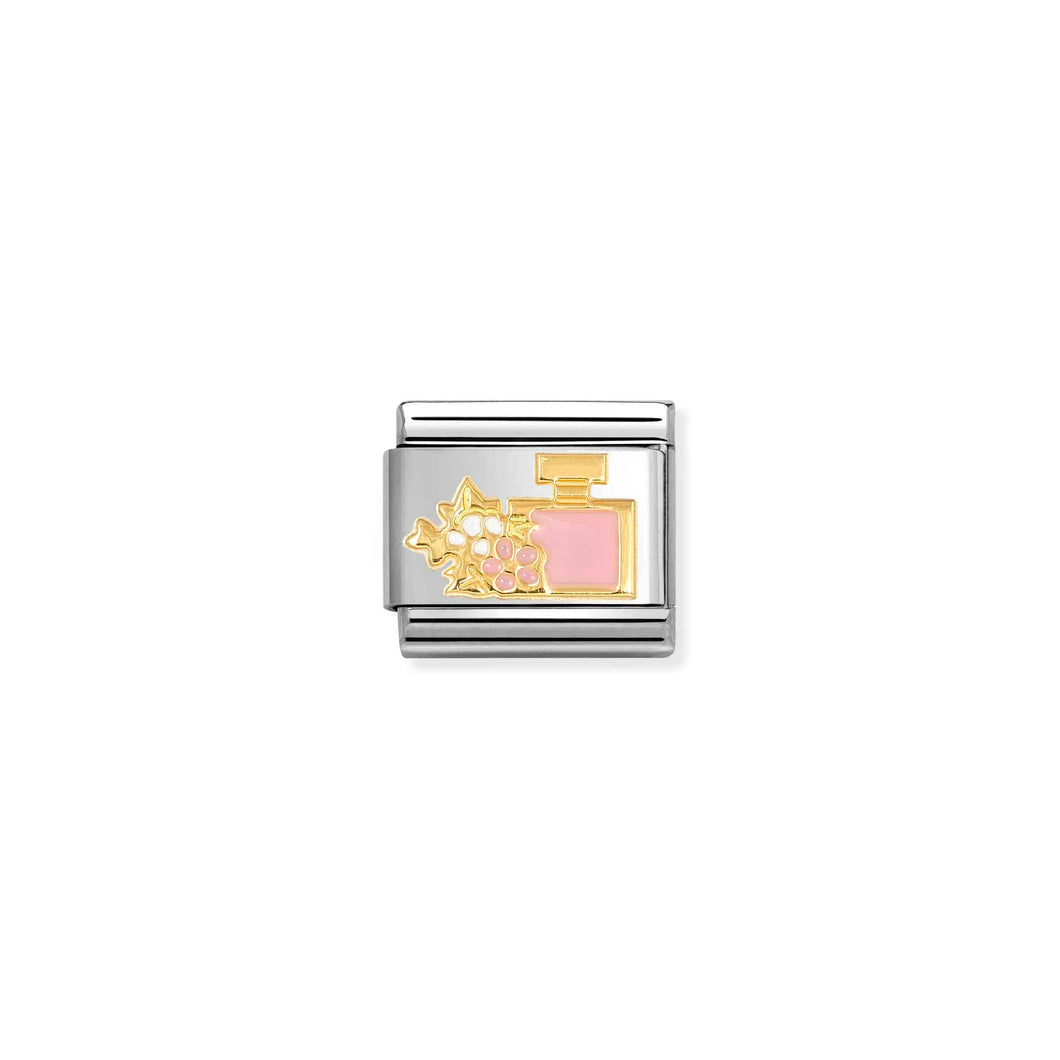 COMPOSABLE CLASSIC LINK 030272/93 PERFUME WITH FLOWER IN 18K GOLD & ENAMEL