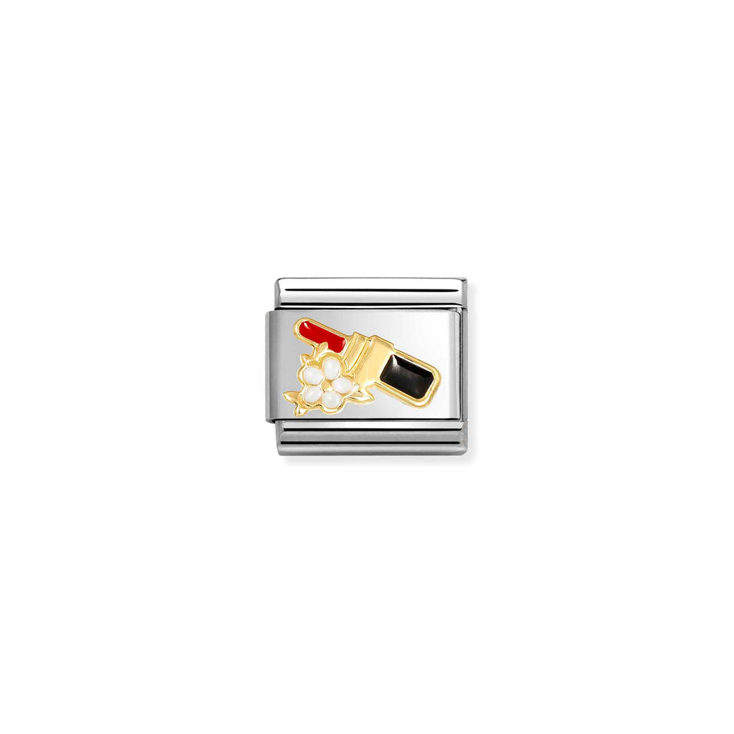 COMPOSABLE CLASSIC LINK 030272/96 RED LIPSTICK IN 18K GOLD & ENAMEL