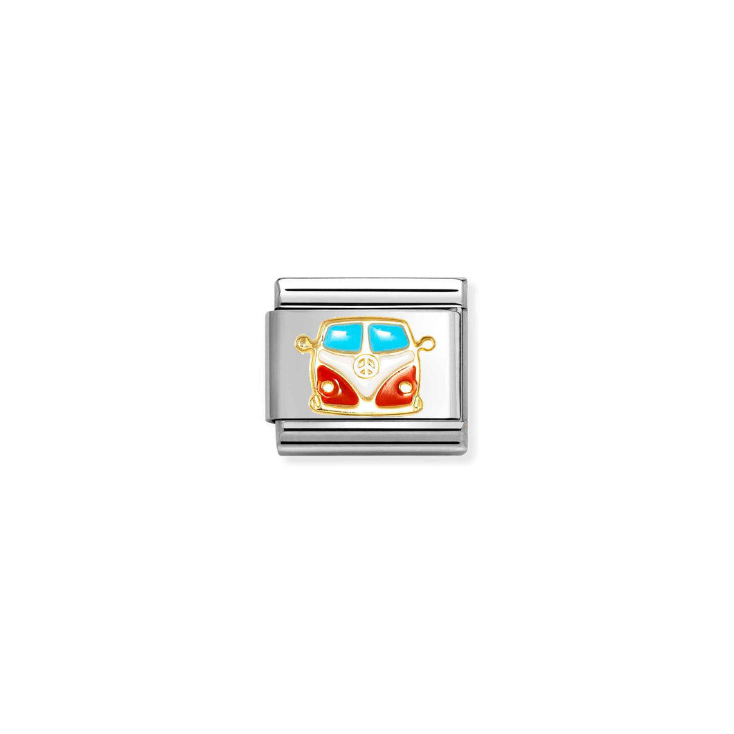 COMPOSABLE CLASSIC LINK 030285/67 VAN IN 18K GOLD & ENAMEL