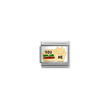 Load image into Gallery viewer, COMPOSABLE CLASSIC LINK 030285/89 BURGER &amp; FRIES IN 18K GOLD &amp; ENAMEL

