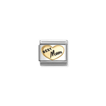 Load image into Gallery viewer, COMPOSABLE CLASSIC LINK 030285/93 BEST MUM HEART IN 18K GOLD &amp; ENAMEL
