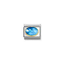 Load image into Gallery viewer, COMPOSABLE CLASSIC LINK 030612/038 TWO TONE LIGHT BLUE AND DARK BLUE IN 18K GOLD AND ENAMEL
