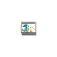 Load image into Gallery viewer, COMPOSABLE CLASSIC LINK 030613/07 BLUE CZ HEART IN 18K GOLD
