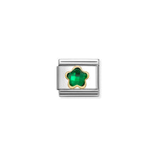 Load image into Gallery viewer, COMPOSABLE CLASSIC LINK 030615/004 GREEN CZ FLOWER IN 18K GOLD

