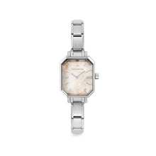Load image into Gallery viewer, WATCH PARIS 076037/040 STAINLESS STEEL RECTANGLE &amp; WHITE MARBLED DIAL
