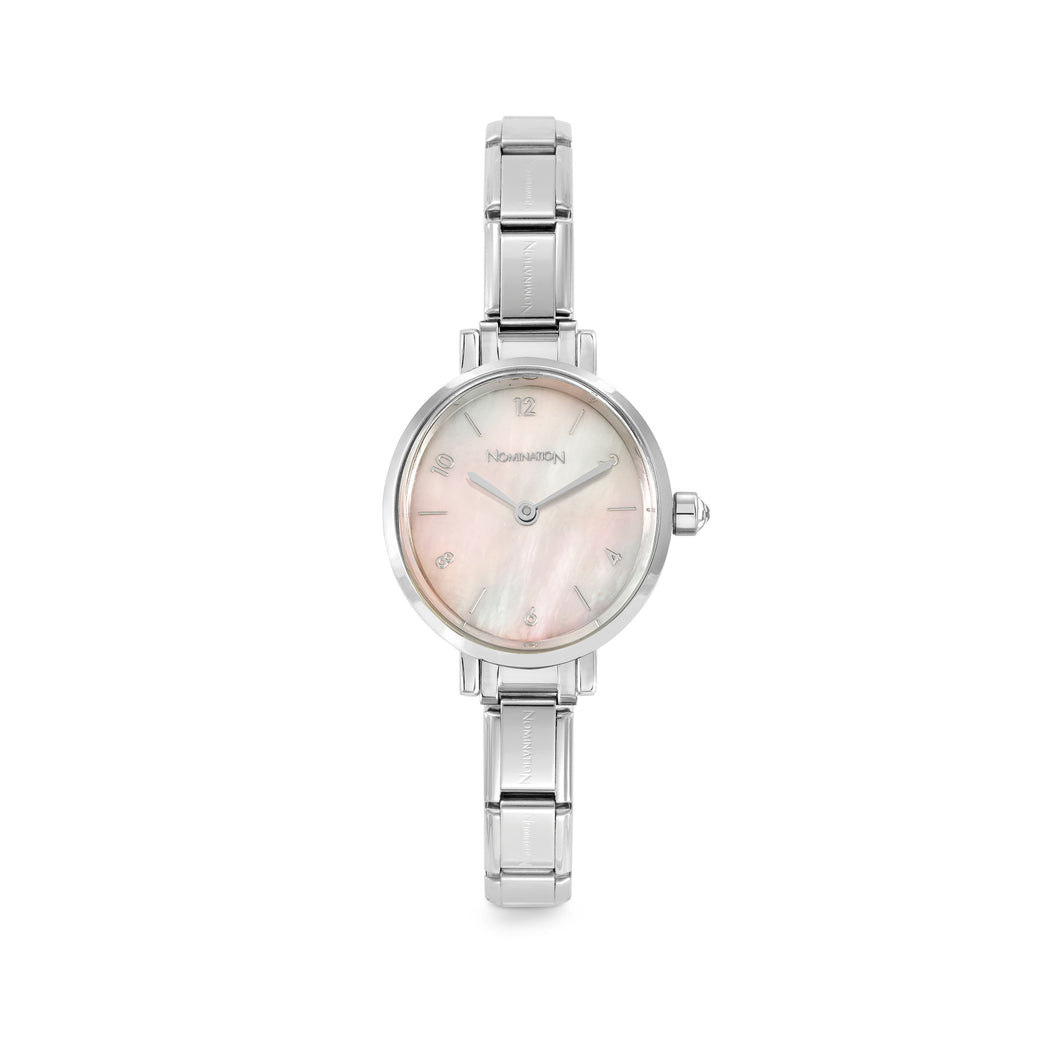 WATCH 076038/009 STAINLESS STEEL OVAL MOTHER OF PEARL DIAL