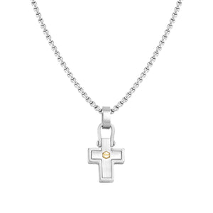 MANVISION NECKLACE 133004/012 CROSS GOLD SCREW