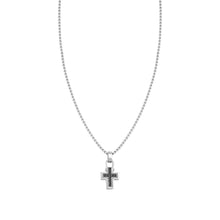 Load image into Gallery viewer, MANVISION NECKLACE 133006/007 CROSS BLACK CZ
