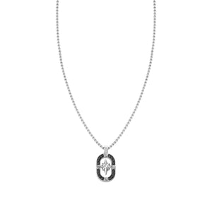 MANVISION NECKLACE 133014/014 WIND ROSE BLACK CZ