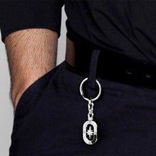 Load image into Gallery viewer, MANVISION KEYRING 133015/014 WIND ROSE BLACK CZ
