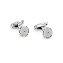 Load image into Gallery viewer, VIRTUS CODE CUFFLINKS 1330109/007 BLACK DIAMOND IN BRUSHED STAINLESS STEEL
