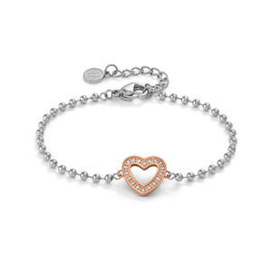 SOFFIO D'AMORE BRACELET 134003/022 ROSE GOLD HEART WITH CZ