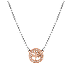 SOFFIO D'AMORE NECKLACE 134004/017 ROSE GOLD CZ TREE OF LIFE PENDANT