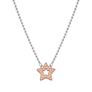 SOFFIO D'AMORE NECKLACE 134004/023 ROSE GOLD CZ STAR PENDANT