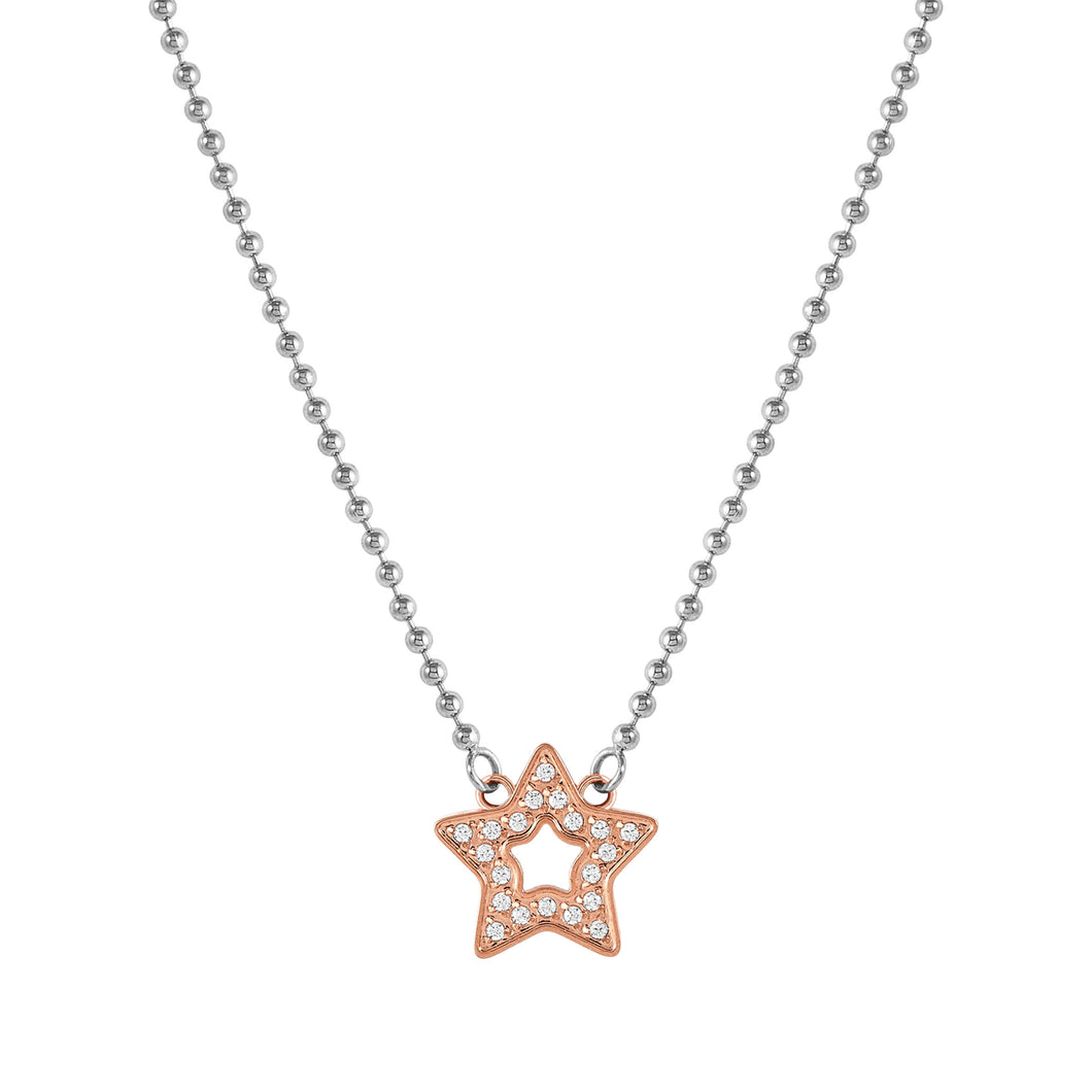 SOFFIO D'AMORE NECKLACE 134004/023 ROSE GOLD CZ STAR PENDANT