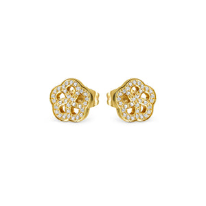 SOFFIO D'AMORE EARRINGS 134008/059 GOLD FLOWER WITH CZ