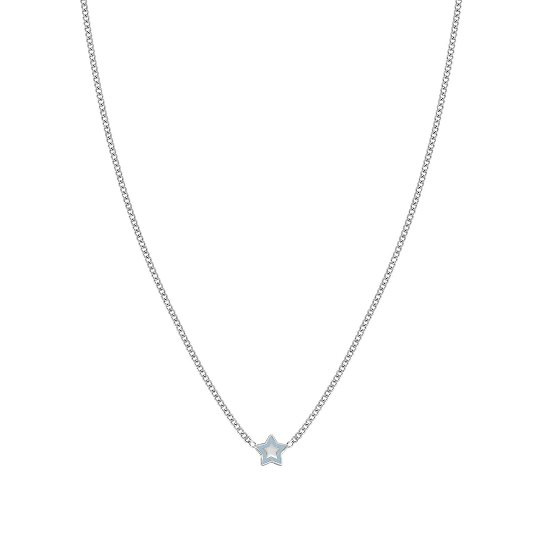 FAIRYICONS STAINLESS STEEL NECKLACE 134102/023 STAR WITH BLUE ENAMEL