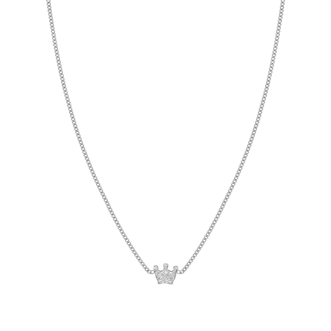 FAIRYICONS STAINLESS STEEL NECKLACE 134102/039 CROWN WITH CZ