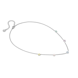 FAIRYICONS STAINLESS STEEL NECKLACE 134103/023 MULTI STAR WITH ENAMEL