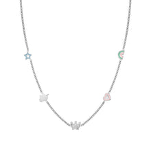Load image into Gallery viewer, FAIRYICONS STAINLESS STEEL NECKLACE 134103/050 MULTI SYMBOL WITH ENAMEL &amp; CZ
