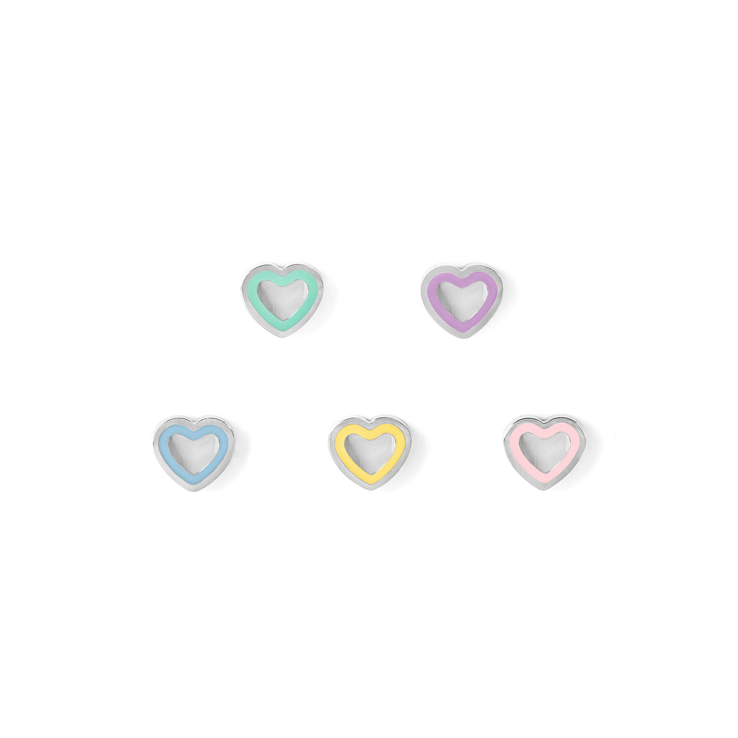 FAIRYICONS STAINLESS STEEL STUDS 134104/022 HEART WITH ENAMEL