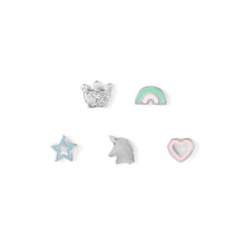 Load image into Gallery viewer, FAIRYICONS STAINLESS STEEL STUDS 134104/050 SYMBOLS WITH ENAMEL &amp; CZ
