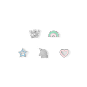 FAIRYICONS STAINLESS STEEL STUDS 134104/050 SYMBOLS WITH ENAMEL & CZ