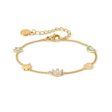 Load image into Gallery viewer, FAIRYICONS GOLD BRACELET 134107/050 MULTI SYMBOL WITH ENAMEL &amp; CZ
