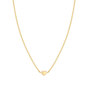 FAIRYICONS GOLD NECKLACE 134108/022 HEART WITH PINK ENAMEL