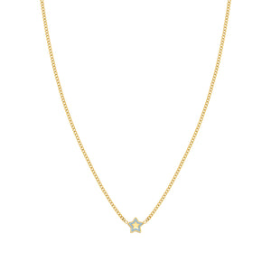 FAIRYICONS GOLD NECKLACE 134108/023 STAR WITH BLUE ENAMEL