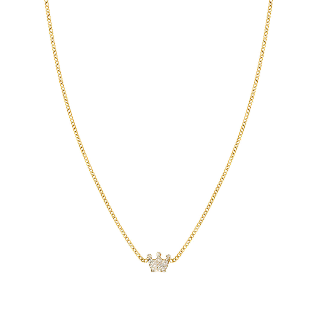 FAIRYICONS GOLD NECKLACE 134108/039 CROWN WITH CZ