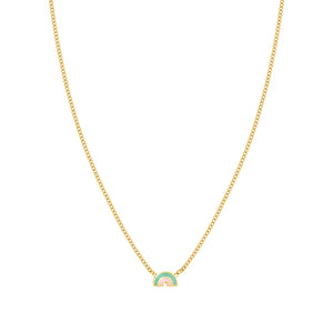 FAIRYICONS GOLD NECKLACE 134108/044 RAINBOW WITH ENAMEL