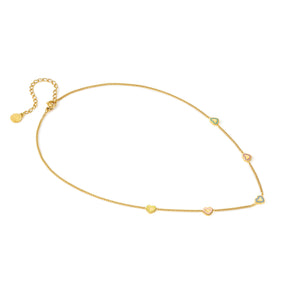FAIRYICONS GOLD NECKLACE 134109/022 MULTI HEART WITH ENAMEL