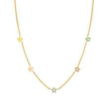 Load image into Gallery viewer, FAIRYICONS GOLD NECKLACE 134109/023 MULTI STAR WITH ENAMEL
