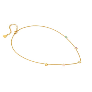 FAIRYICONS GOLD NECKLACE 134109/023 MULTI STAR WITH ENAMEL