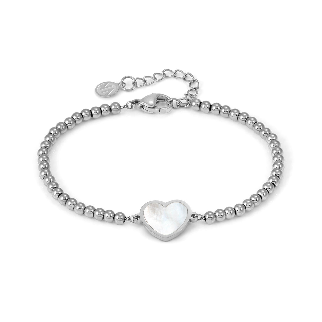 EMOSFERE STAINLESS STEEL BRACELET 134201/036 HEART WITH M-O-P