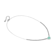 Load image into Gallery viewer, EMOSFERE STAINLESS STEEL NECKLACE 134204/002 HEART WITH AQUA ENAMEL
